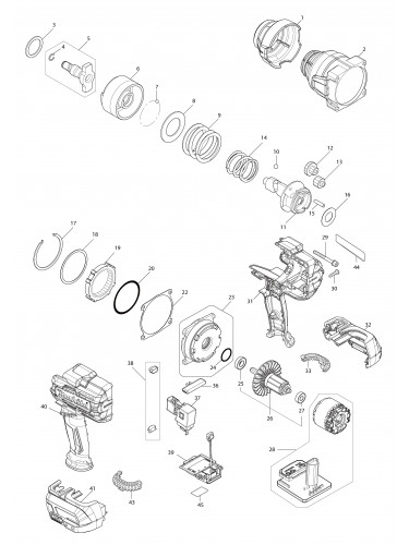 Vue éclatée Makita TW002G#01