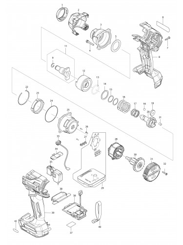 Vue éclatée Makita TW004G#01