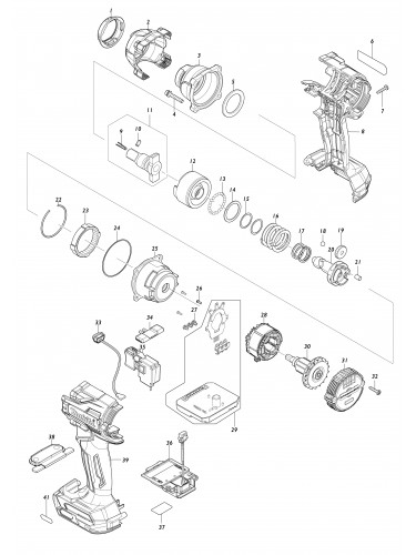 Vue éclatée Makita TW005G#01