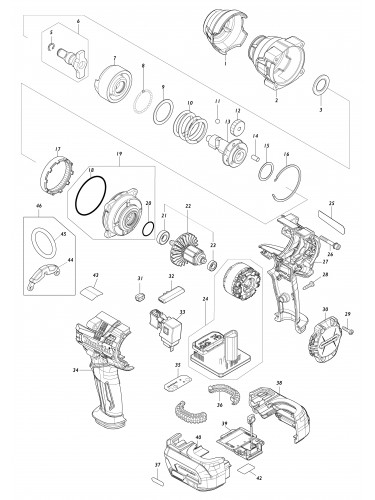 Vue éclatée Makita TW007G#01