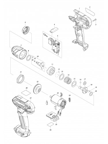 Vue éclatée Makita TW060D#01