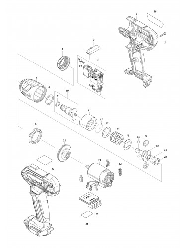 Vue éclatée Makita TW141D#01