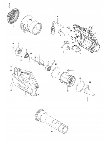 Vue éclatée Makita UB001C#01