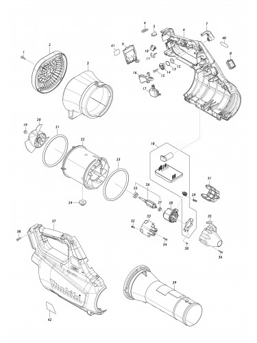 Vue éclatée Makita UB001G#01