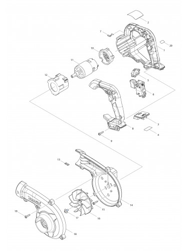 Vue éclatée Makita UB100D#01