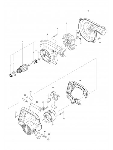 Vue éclatée Makita UB1102#01
