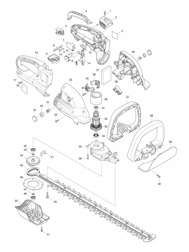 Vue éclatée Makita UH650D#01
