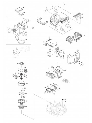 Vue éclatée Makita VC005GL#01