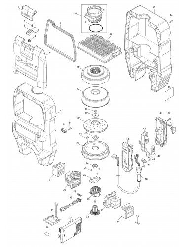 Vue éclatée Makita VC009G#01