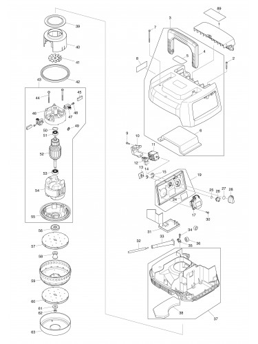 Vue éclatée Makita VC1310L#01