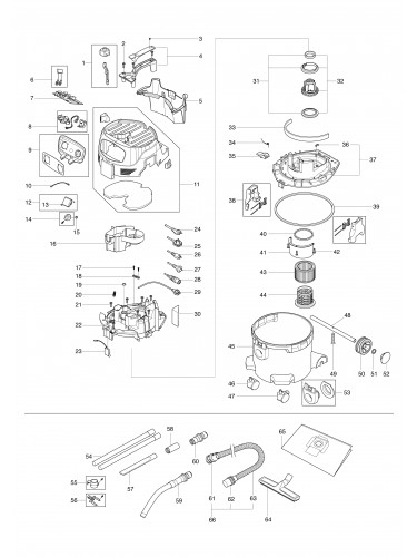 Vue éclatée Makita VC3012L#01