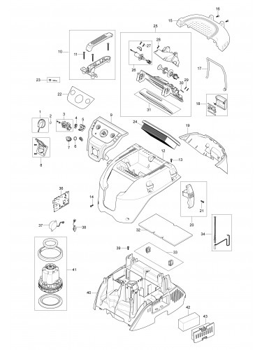 Vue éclatée Makita VC4210M#01