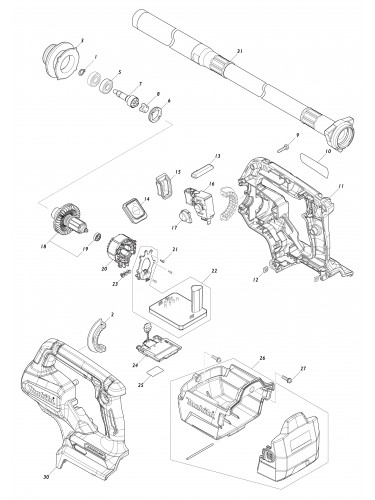 Vue éclatée Makita VR003G#01