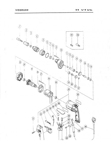 PIECES DETACHEES VISSEUSES HITACHI W6VB2